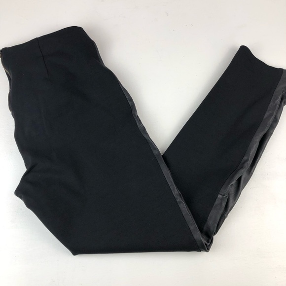 ✅ SOLD! J.Crew Black Leggings with Genuine Leather Trim - Size 6 - Picture 7 of 16